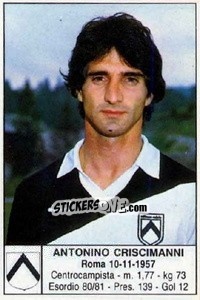 Cromo Antonino Criscimanni - Calciatori 1985-1986 - Edis