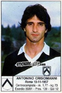 Figurina Antonino Criscimanni - Calciatori 1985-1986 - Edis