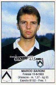 Figurina Marco Baroni - Calciatori 1985-1986 - Edis