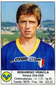 Figurina Beniamino Vignola - Calciatori 1985-1986 - Edis