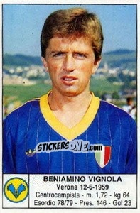 Sticker Beniamino Vignola - Calciatori 1985-1986 n. 218 - Edis
