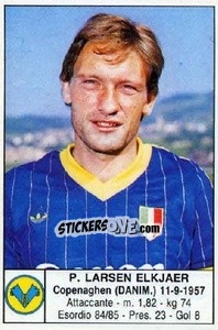 Figurina P. Larsen Elkjaer - Calciatori 1985-1986 - Edis