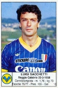 Cromo Luigi Sacchetti - Calciatori 1985-1986 - Edis