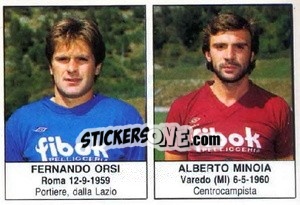 Cromo Fernando Orsi / Alberto Minoia - Calciatori 1985-1986 - Edis