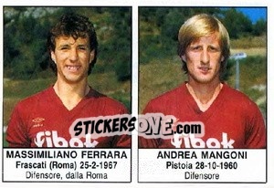 Sticker Massimiliano Ferrara / Andrea Mangoni - Calciatori 1985-1986 n. 226 - Edis