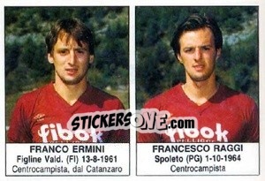 Cromo Franco Ermini / Francesco Raggi - Calciatori 1985-1986 - Edis