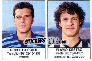 Sticker Roberto Corti / Flavio Destro - Calciatori 1985-1986 n. 232 - Edis