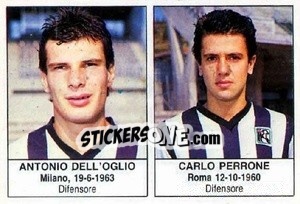 Sticker Antonio Dell' Oglio / Carlo Perrone - Calciatori 1985-1986 - Edis