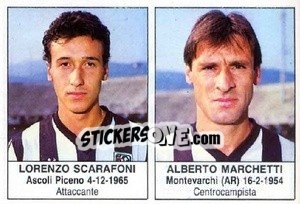 Figurina Lorenzo Scarafoni / Alberto Marchetti - Calciatori 1985-1986 - Edis