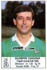 Figurina Giuseppe Zandonà - Calciatori 1985-1986 - Edis
