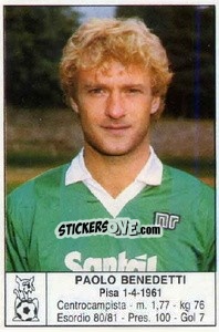 Cromo Paolo Benedetti - Calciatori 1985-1986 - Edis