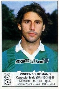 Figurina Vincenzo Romano - Calciatori 1985-1986 - Edis