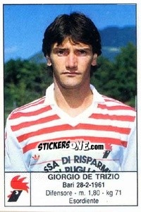 Cromo Giorgio De Trizio - Calciatori 1985-1986 - Edis