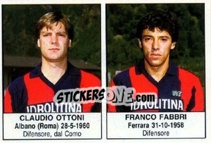Sticker Claudio Ottoni / Franco Fabbri - Calciatori 1985-1986 n. 241 - Edis