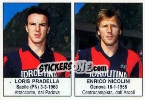 Sticker Loris Pradella / Enrico Nicolini - Calciatori 1985-1986 - Edis