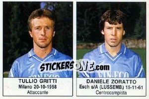 Sticker Tullio Gritti / Daniele Zoratto - Calciatori 1985-1986 n. 252 - Edis