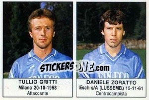 Sticker Tullio Gritti / Daniele Zoratto - Calciatori 1985-1986 - Edis