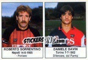 Figurina Roberto Sorrentino / Daniele Davin - Calciatori 1985-1986 - Edis