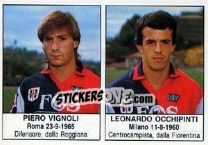 Sticker Piero Vignoli / Leonardo Occhipinti - Calciatori 1985-1986 - Edis