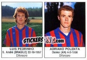 Cromo Luis Pedrinho / Adriano Polenta - Calciatori 1985-1986 - Edis