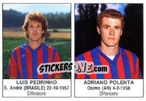 Sticker Luis Pedrinho / Adriano Polenta - Calciatori 1985-1986 n. 269 - Edis