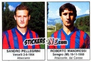 Sticker Sandro Pellegrini / Roberto Mandressi - Calciatori 1985-1986 - Edis