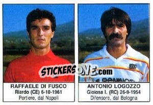 Cromo Raffaele Di Fusco / Antonio Logozzo - Calciatori 1985-1986 - Edis