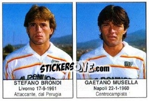 Figurina Stefano Brondi / Gaetano Musella - Calciatori 1985-1986 - Edis