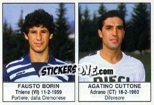 Sticker Fausto Borin / Agatino Cuttone - Calciatori 1985-1986 - Edis