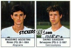 Sticker Massimo Agostini / Dario Sanguin - Calciatori 1985-1986 - Edis