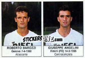 Sticker Roberto Barozzi / Giuseppe Angelini - Calciatori 1985-1986 - Edis