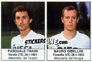 Cromo Pasquale Traini / Mauro Gibellini - Calciatori 1985-1986 - Edis