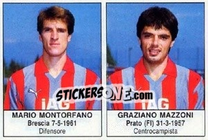 Figurina Mario Montorfano / Graziano Mazzoni - Calciatori 1985-1986 - Edis