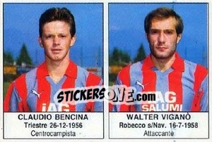 Cromo Claudio Bencina / Walter Viganò - Calciatori 1985-1986 - Edis