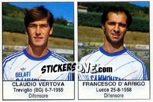 Sticker Claudio Vertova / Francesco D'Arrigo - Calciatori 1985-1986 - Edis