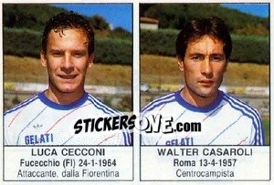 Sticker Luca Cecconi / Walter Casaroli - Calciatori 1985-1986 n. 299 - Edis