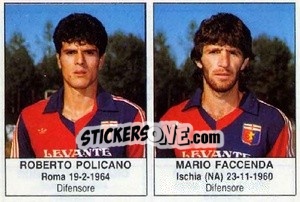 Cromo Roberto Policano / Mario Faccenda - Calciatori 1985-1986 - Edis