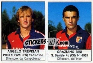 Cromo Angelo Trevisan / Graziano Bini - Calciatori 1985-1986 - Edis