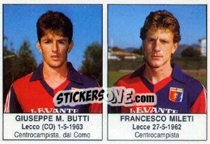 Cromo Giuseppe M. Butti / Francesco Mileti - Calciatori 1985-1986 - Edis