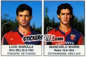 Sticker Luigi Marulla / Giancarlo Marini - Calciatori 1985-1986 n. 306 - Edis