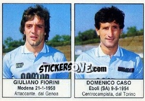 Sticker Giuliano Fiorini / Domenico Caso - Calciatori 1985-1986 n. 313 - Edis