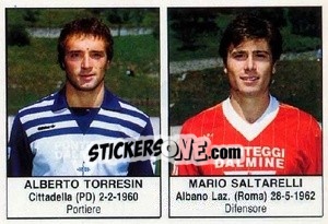 Cromo Alberto Torresin / Mario Saltarelli - Calciatori 1985-1986 - Edis