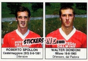 Cromo Roberto Spollon / Walter Dondoni - Calciatori 1985-1986 - Edis