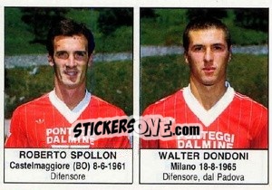Sticker Roberto Spollon / Walter Dondoni - Calciatori 1985-1986 n. 318 - Edis
