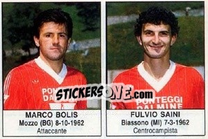 Sticker Marco Bolis / Fulvio Saini - Calciatori 1985-1986 n. 319 - Edis