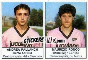 Sticker Andrea Pallanch / Maurizio Ronco - Calciatori 1985-1986 - Edis