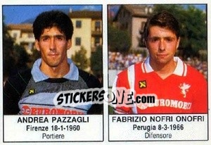 Sticker Andrea Pazzagli / Fabrizio Nofri Onofri - Calciatori 1985-1986 n. 330 - Edis