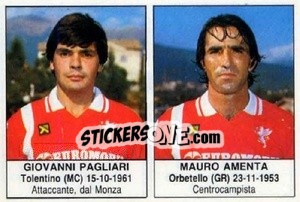 Sticker Giovanni Pagliari / Mauro Amenta - Calciatori 1985-1986 n. 335 - Edis
