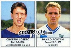 Sticker Onofrio Loseto / Danilo Ronzani - Calciatori 1985-1986 n. 339 - Edis