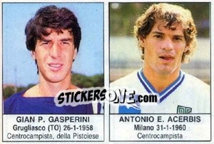Sticker Gian P. Gasperini / Antonio E. Acerbis - Calciatori 1985-1986 n. 340 - Edis